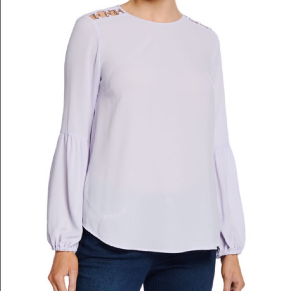 NWT MICHAEL Michael Kors Ring Detail Peasant Top